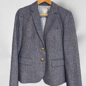 J. Crew Blue Herringbone Navy Blazer Size 10